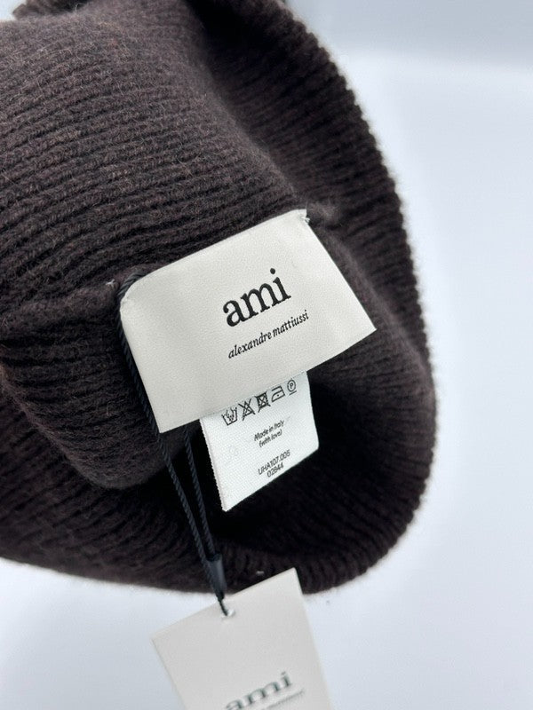 Ami paris_ニットキャップ_UHA107.005_ブラウン