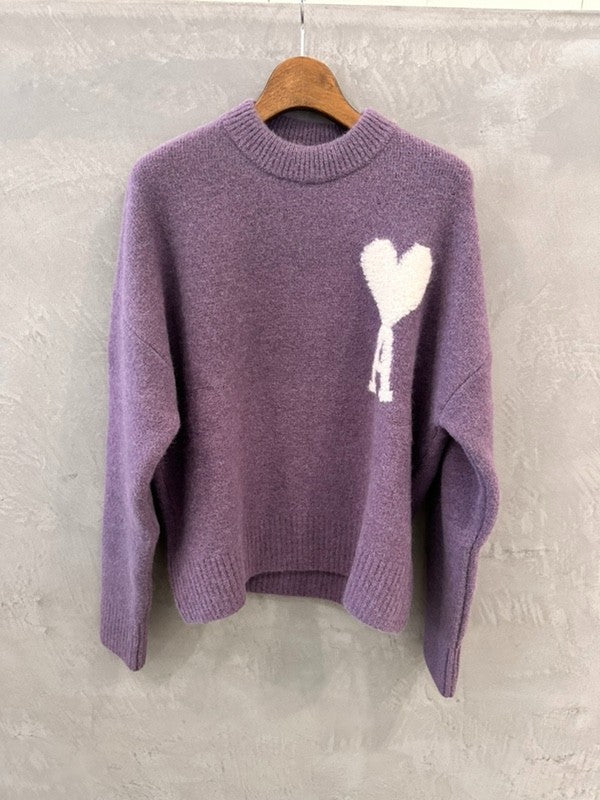 Ami paris ニット  UKS025KN0032 パープル