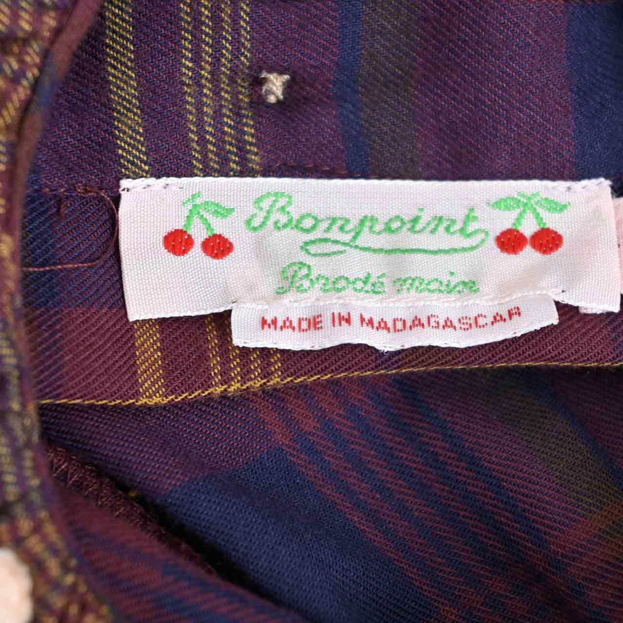 ボンポワン Bonpoint 刺繍襟 ブラウス W01GBLWO2601 452 マルチ 2021AW　GIRL