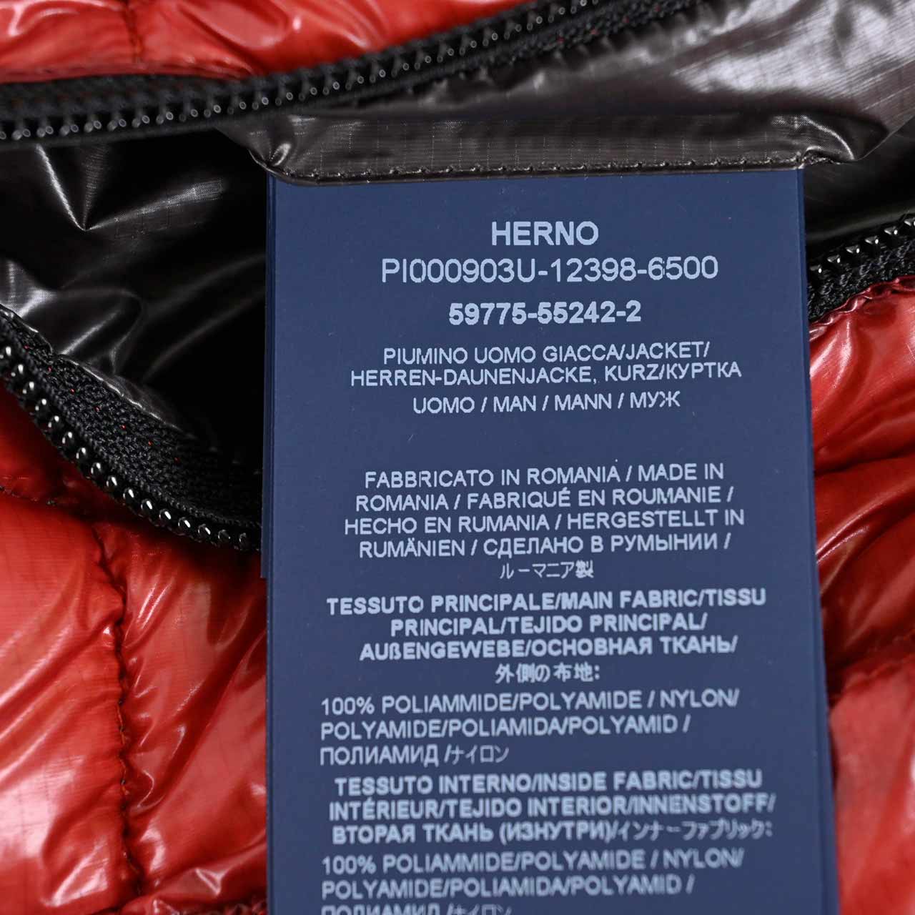 HERNO ヘルノ ダウンジャケット PI000903U 12398 6500 レッド メンズ